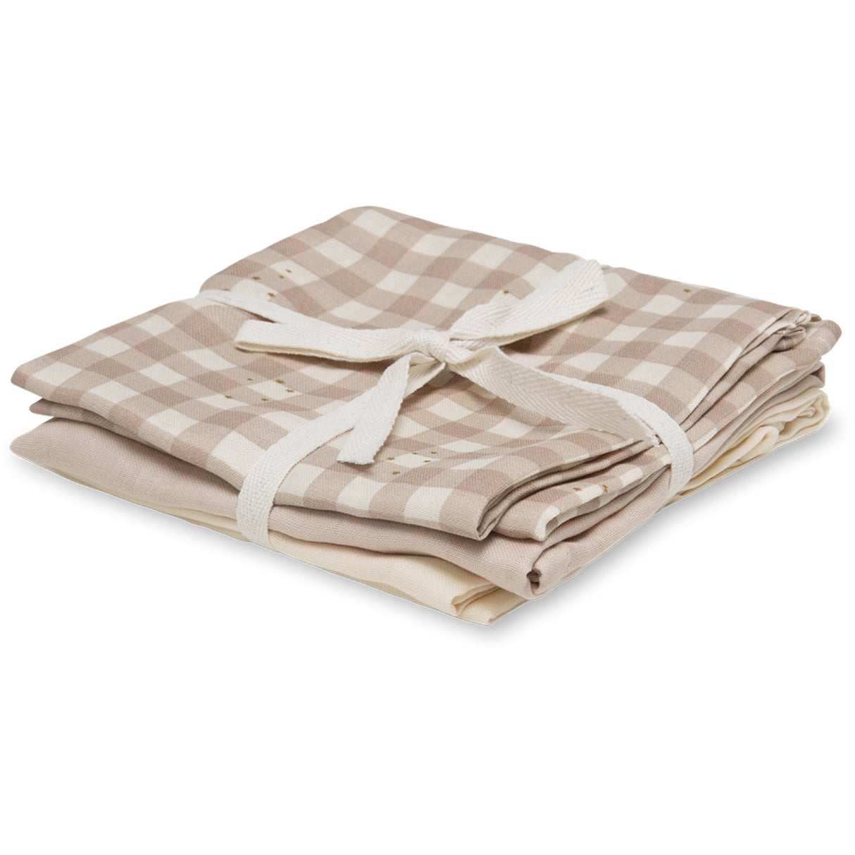 That's Mine Stardust Check Beige Bora Muslin Tøybleier 3-Pack