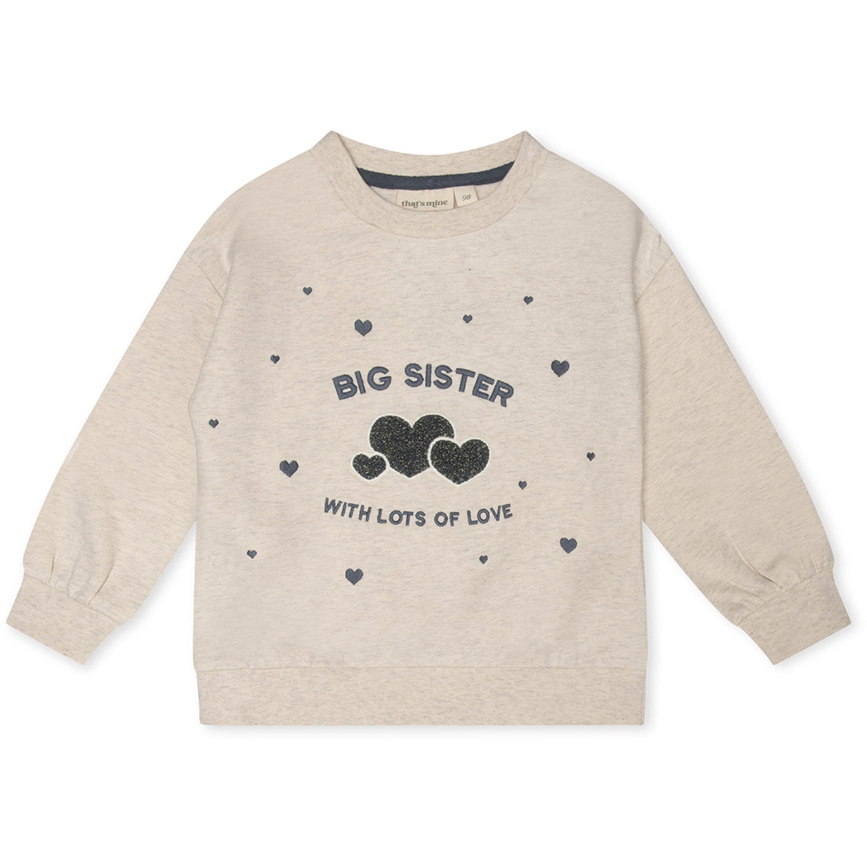 That's Mine Light Creme Melange Finley Big Sister Sweatshirt