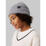 Calvin Klein Grey Heather Monogram Rib Beanie