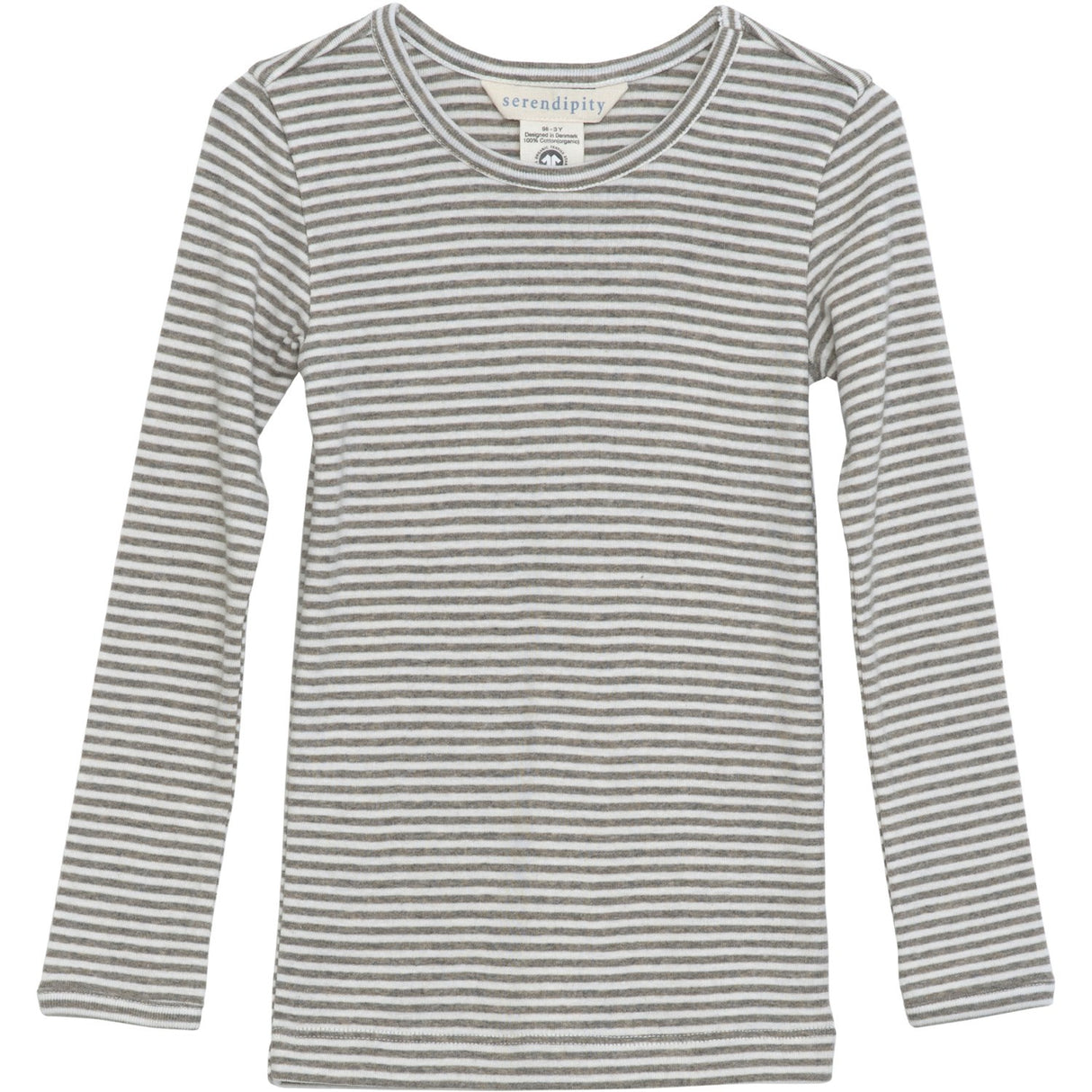 Serendipity Taupe/Offwhite Slim Bluse Stripe