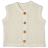 Smallstuff Off White Vest Bouclé Merino Wool W. Buttons