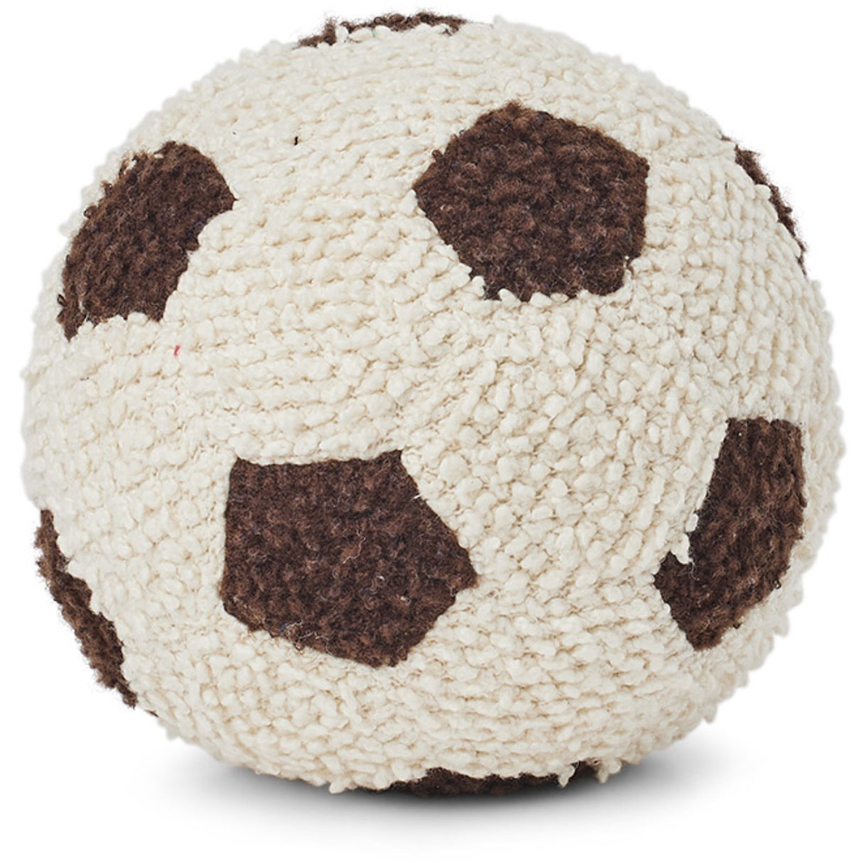 Smallstuff off white/ brown Knitted football, bouclé