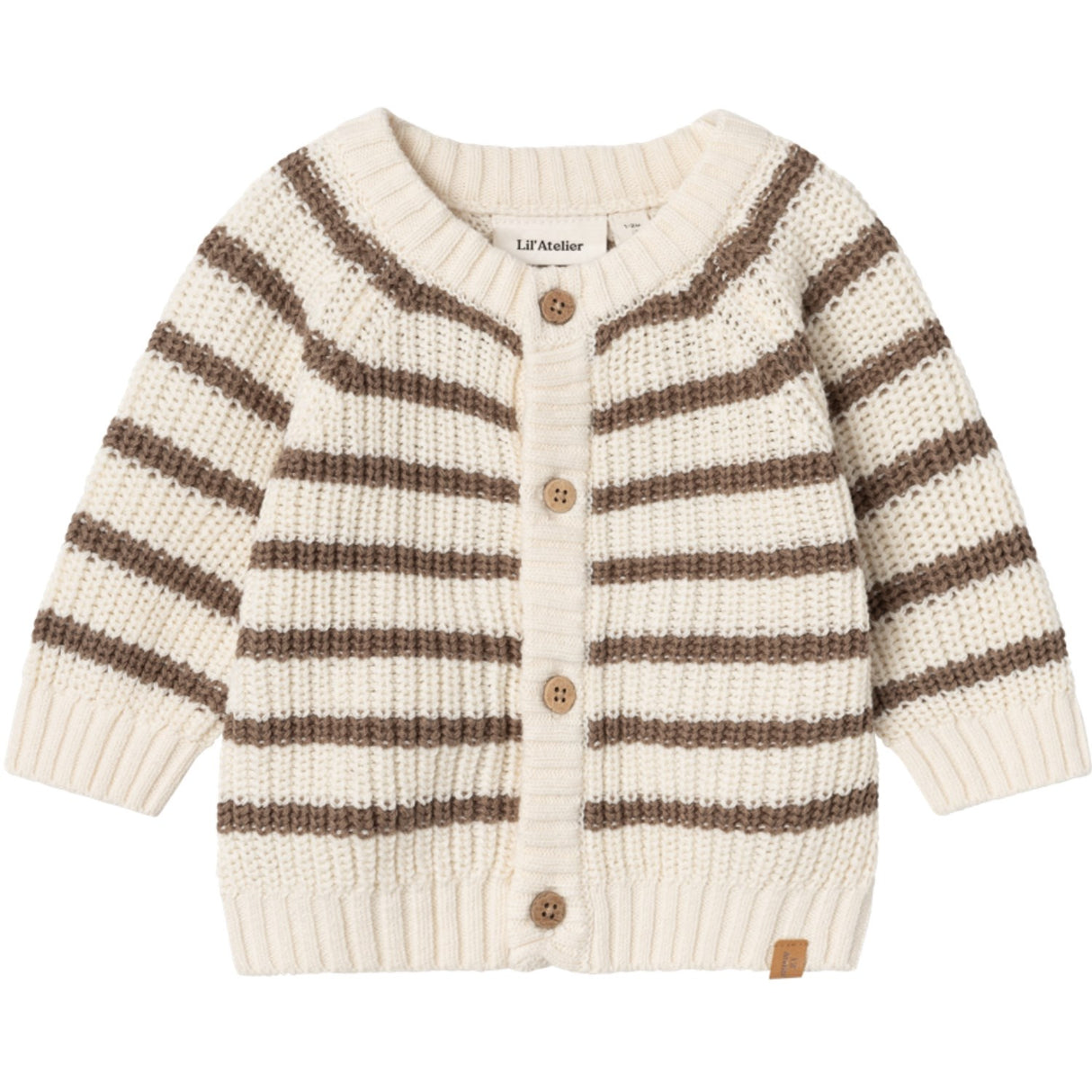 Lil'Atelier Birch Emlen Strikket Cardigan Stripe