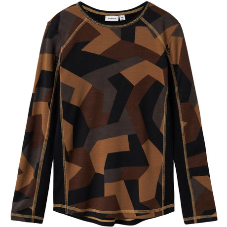 Name It Black AOP Willto Ull Bluse