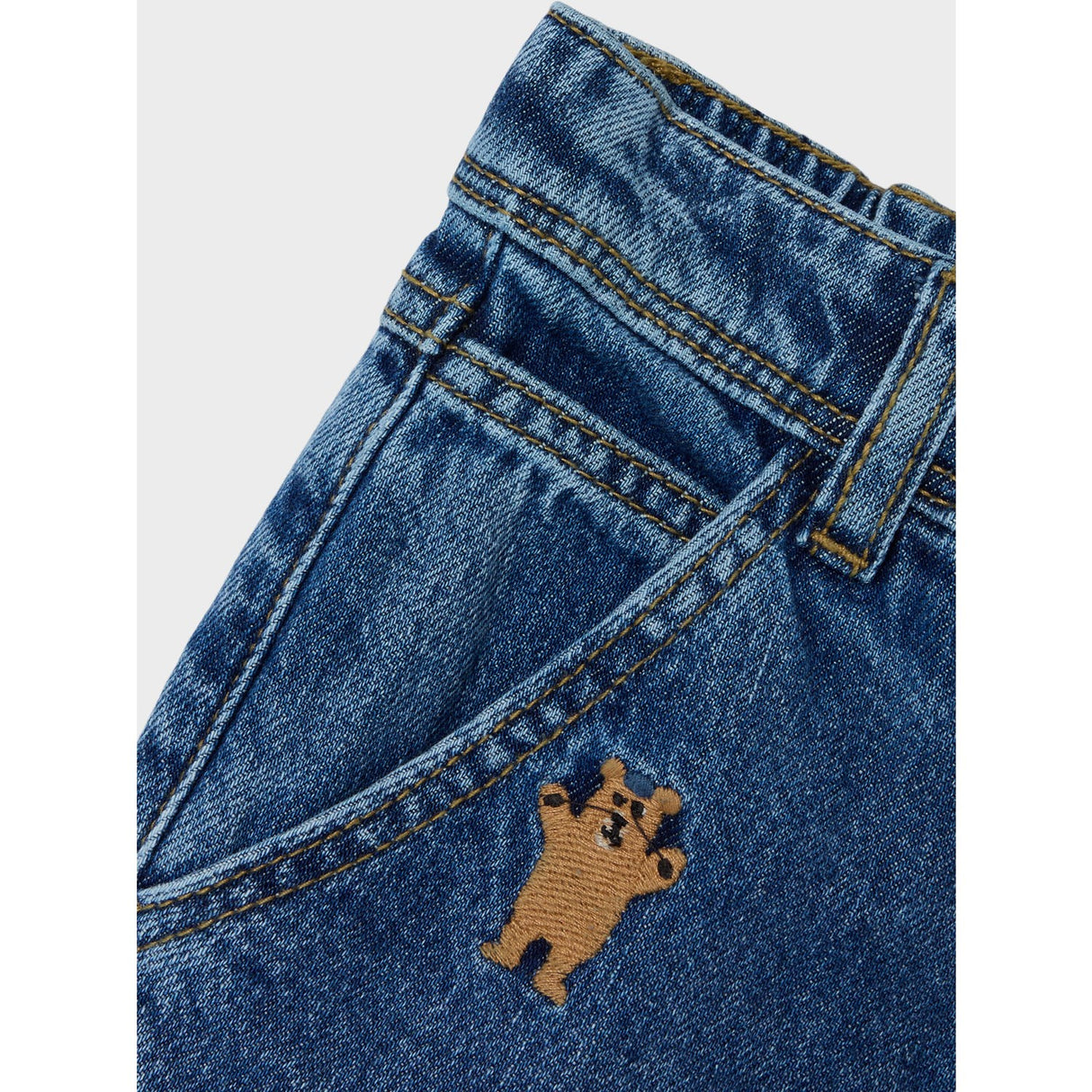 Name It Dark Blue Denim Embroidery Silas Tapered Embellished Jeans