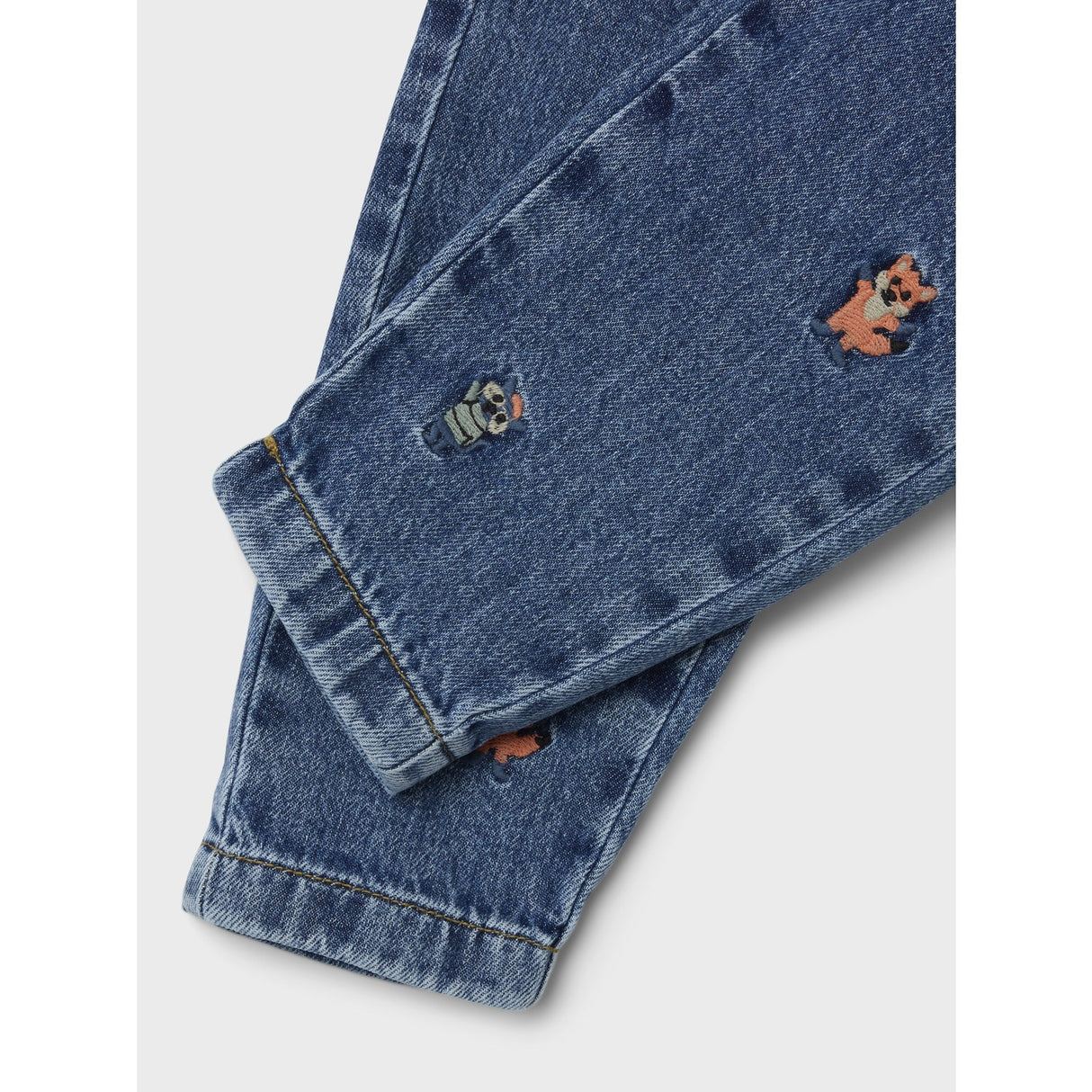 Name It Dark Blue Denim Embroidery Silas Tapered Embellished Jeans