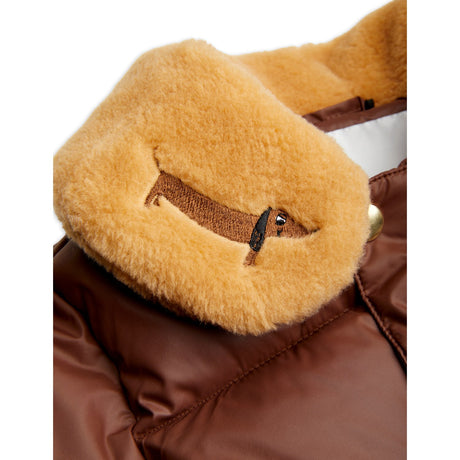 Mini Rodini Brown Dog Emb Puffer Jacket