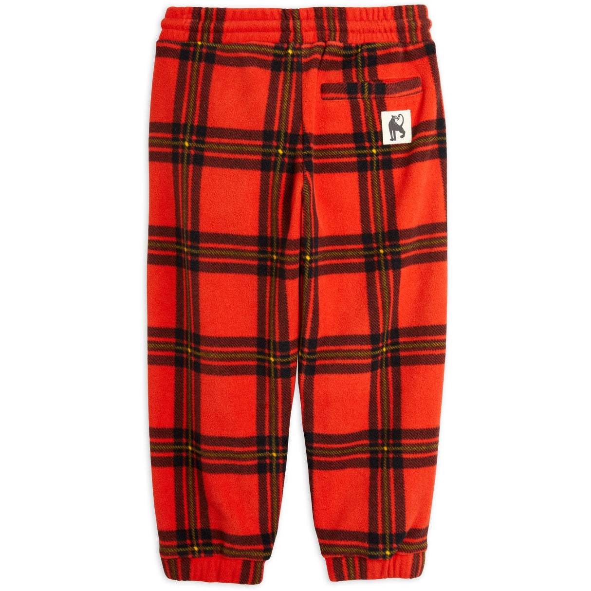 Mini Rodini Red Check Aop Fleece Pants 3