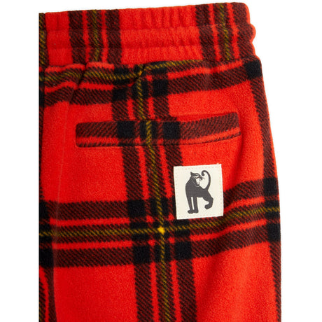 Mini Rodini Red Check Aop Fleece Pants 2