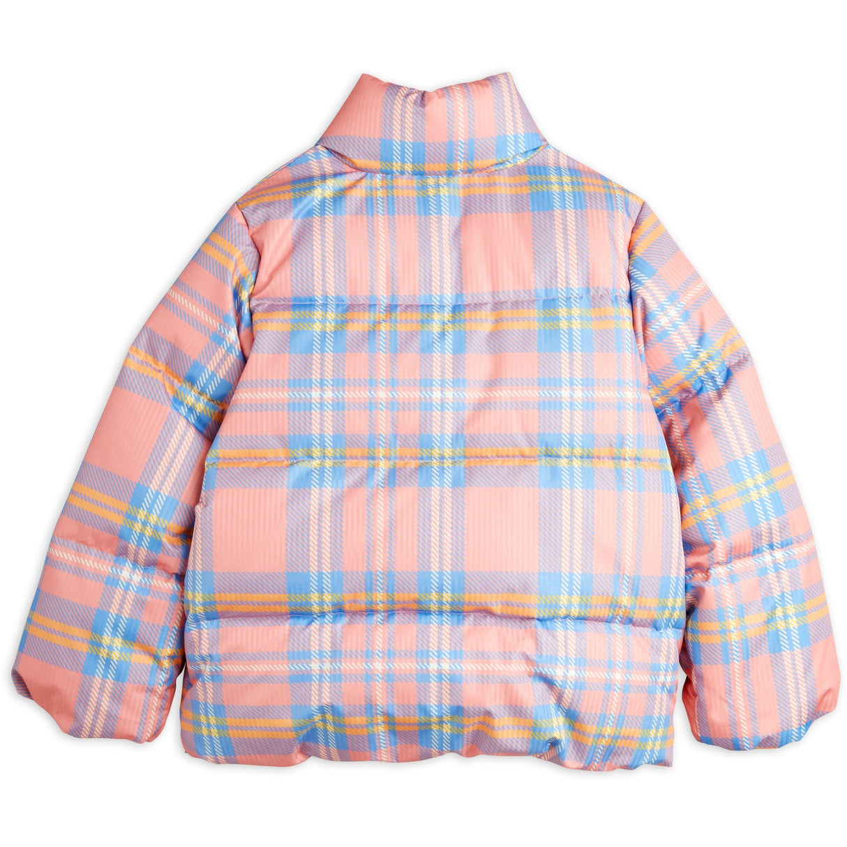 Mini Rodini Pink Check Aop City Puffer Jacket 4