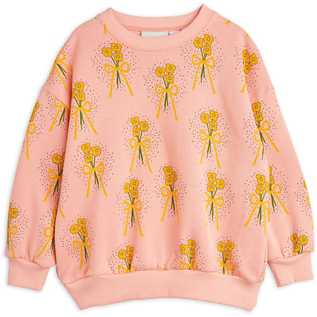 Mini Rodini Pink Winter Flowers Aop Collegegenser