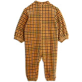 Mini Rodini Beige Dog Houndstooth Aop Velour Jumpsuit Baby 4