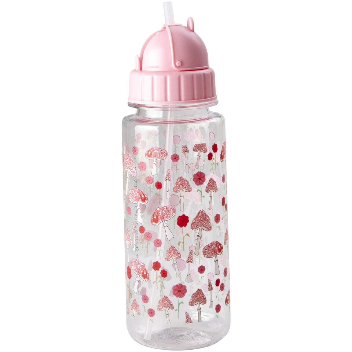 Rice Plast Drikkeflaske for Barn med Rosa Happy Forest-trykk - 500 ml