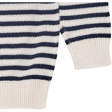 COPENHAGEN COLORS Cream/Navy Stripe Merino Classic Striped Pullover