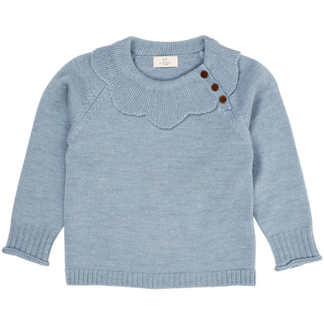 COPENHAGEN FARGER Dusty Blue Merino Marguriette Bluse