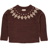 COPENHAGEN COLORS Dk Brun/Krem Kombi Island Bluse i ull