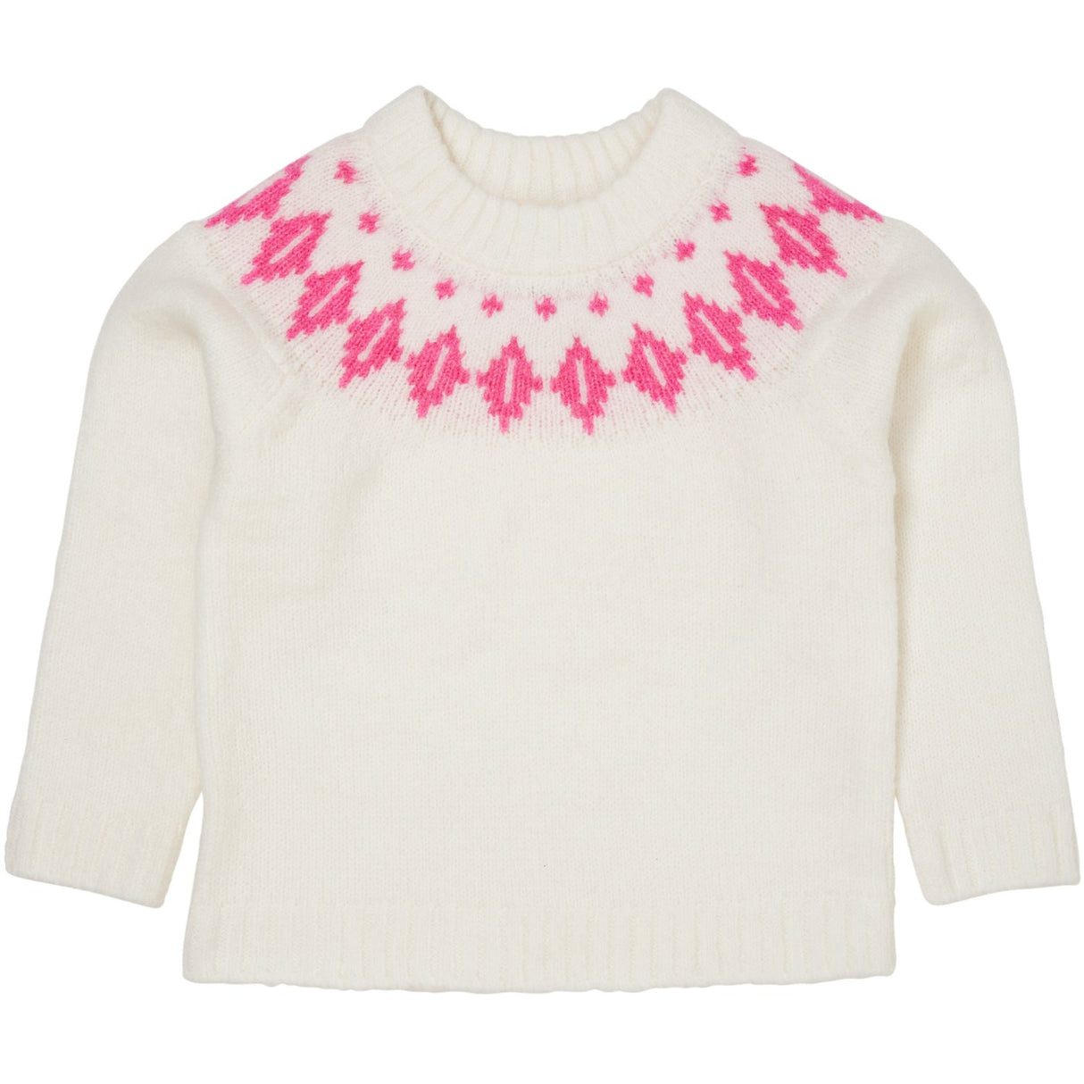 COPENHAGEN COLORS Krem/Tyggegummi Kombi Island Bluse i ull