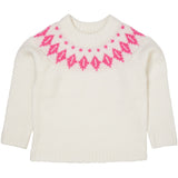 COPENHAGEN COLORS Krem/Tyggegummi Kombi Island Bluse i ull