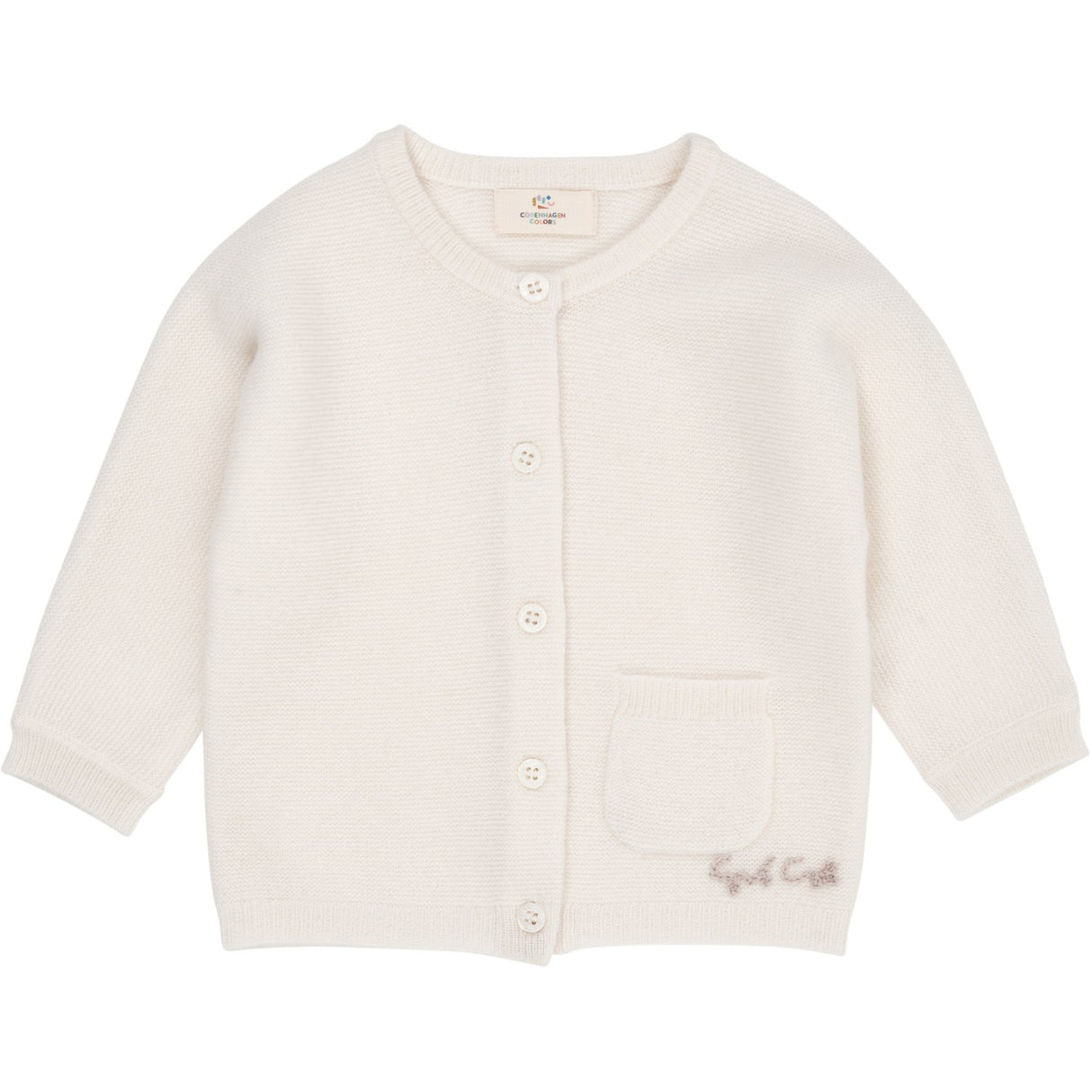 COPENHAGEN COLORS Cream Cashmere Classic Baby Cardigan