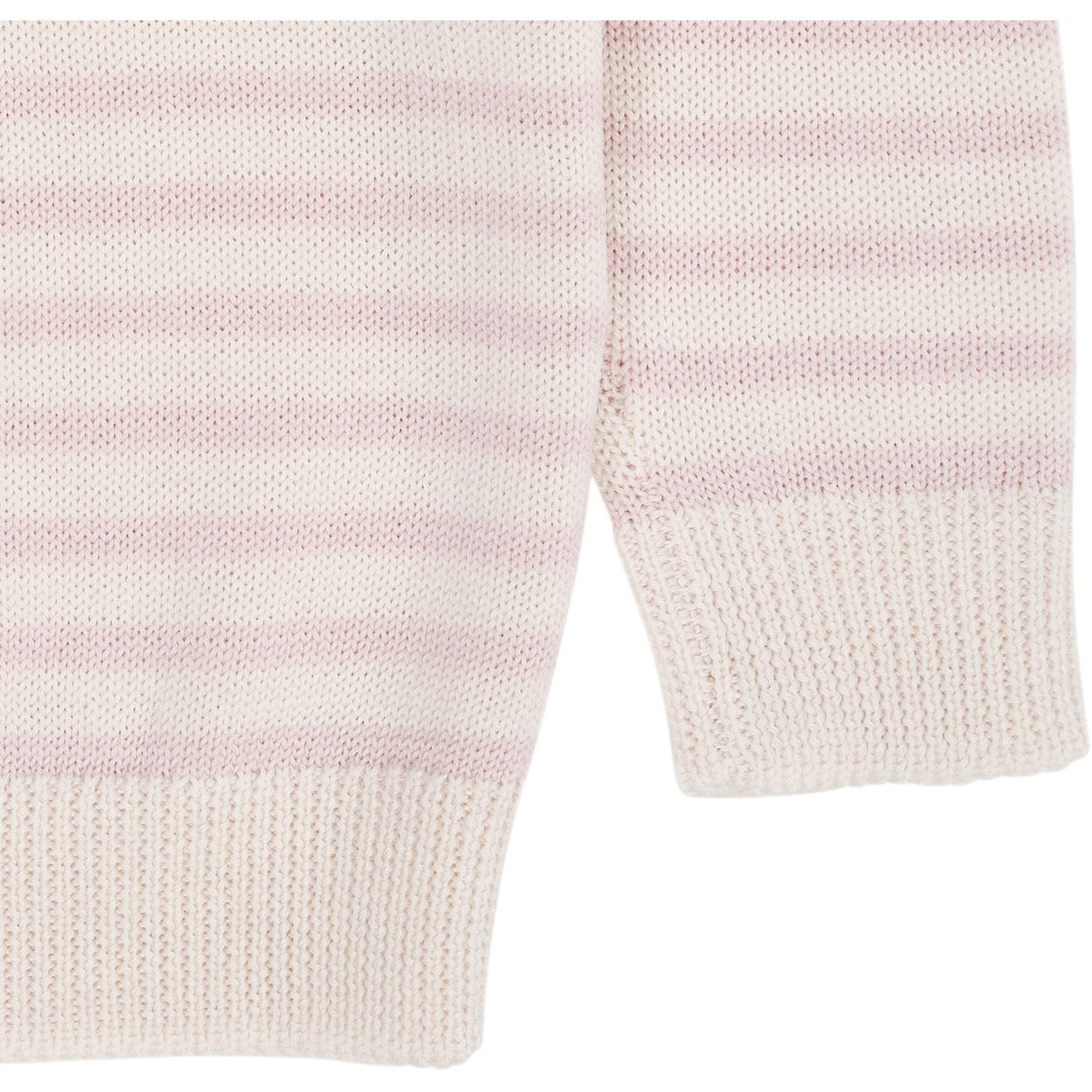 COPENHAGEN COLORS Cream/Dusty Rose Stripe Merino Classic Striped Pullover