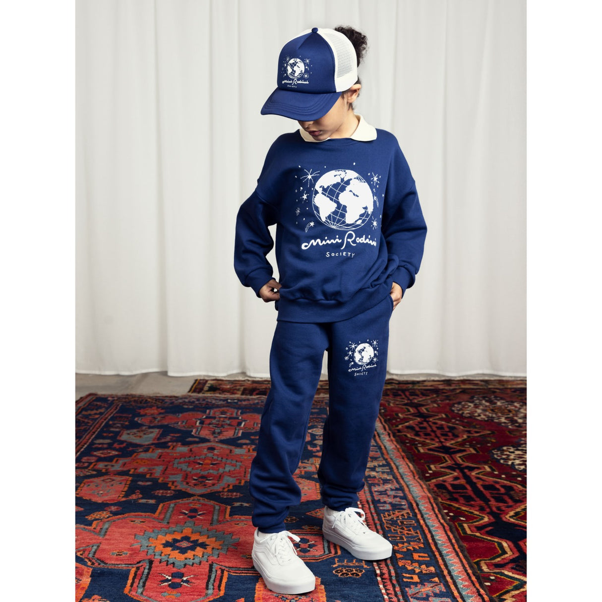 Mini Rodini Blue Mini Rodini Society Emb Sweatpants 4