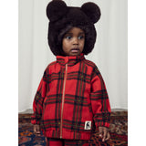 Mini Rodini Red Check Aop Fleece Jacket 5