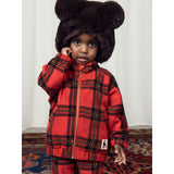 Mini Rodini Red Check Aop Fleece Jacket 7