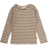 Petit Piao Chocolate Brown/Dark Off White Bluse Modal Striped