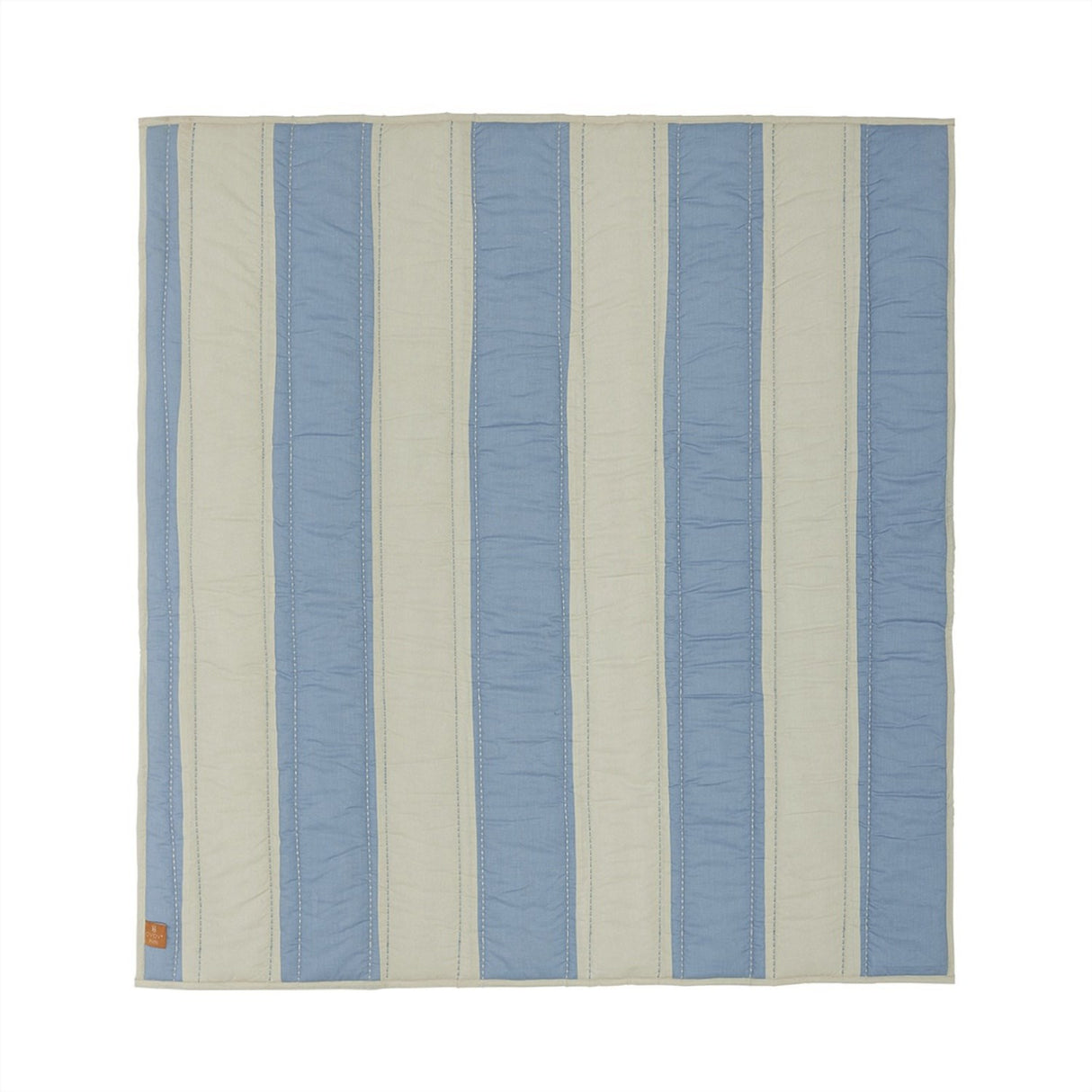 OYOY Blue/Clay Striped Vattert Pledd