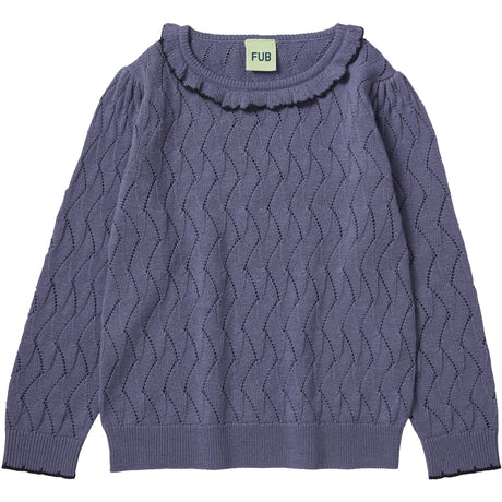 FUB Dusty Violet Pointelle Genser