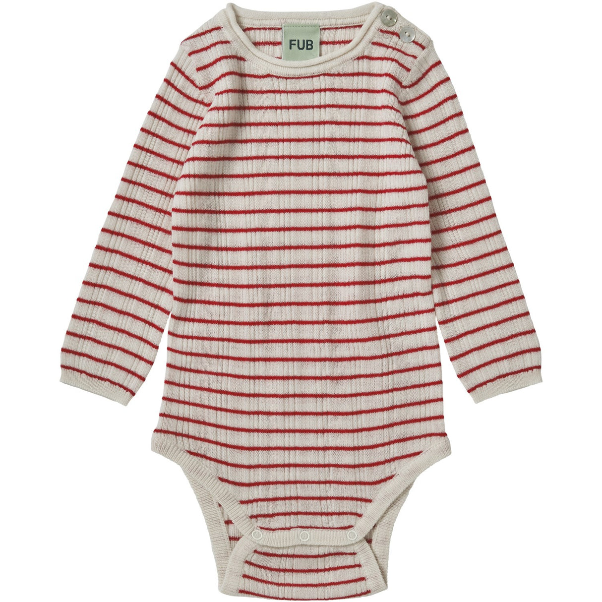 FUB Ecru/Red Baby Rib Body