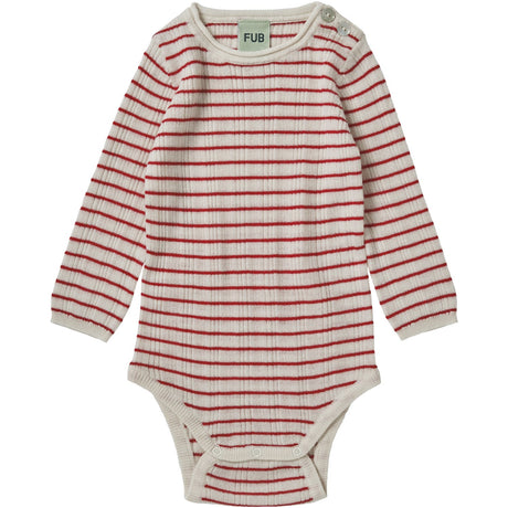 FUB Ecru/Red Baby Rib Body