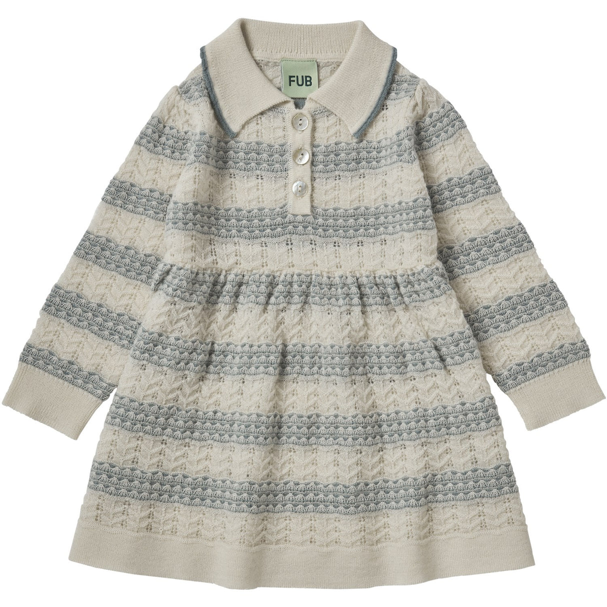 FUB Ecru/Misty Green Baby Dress