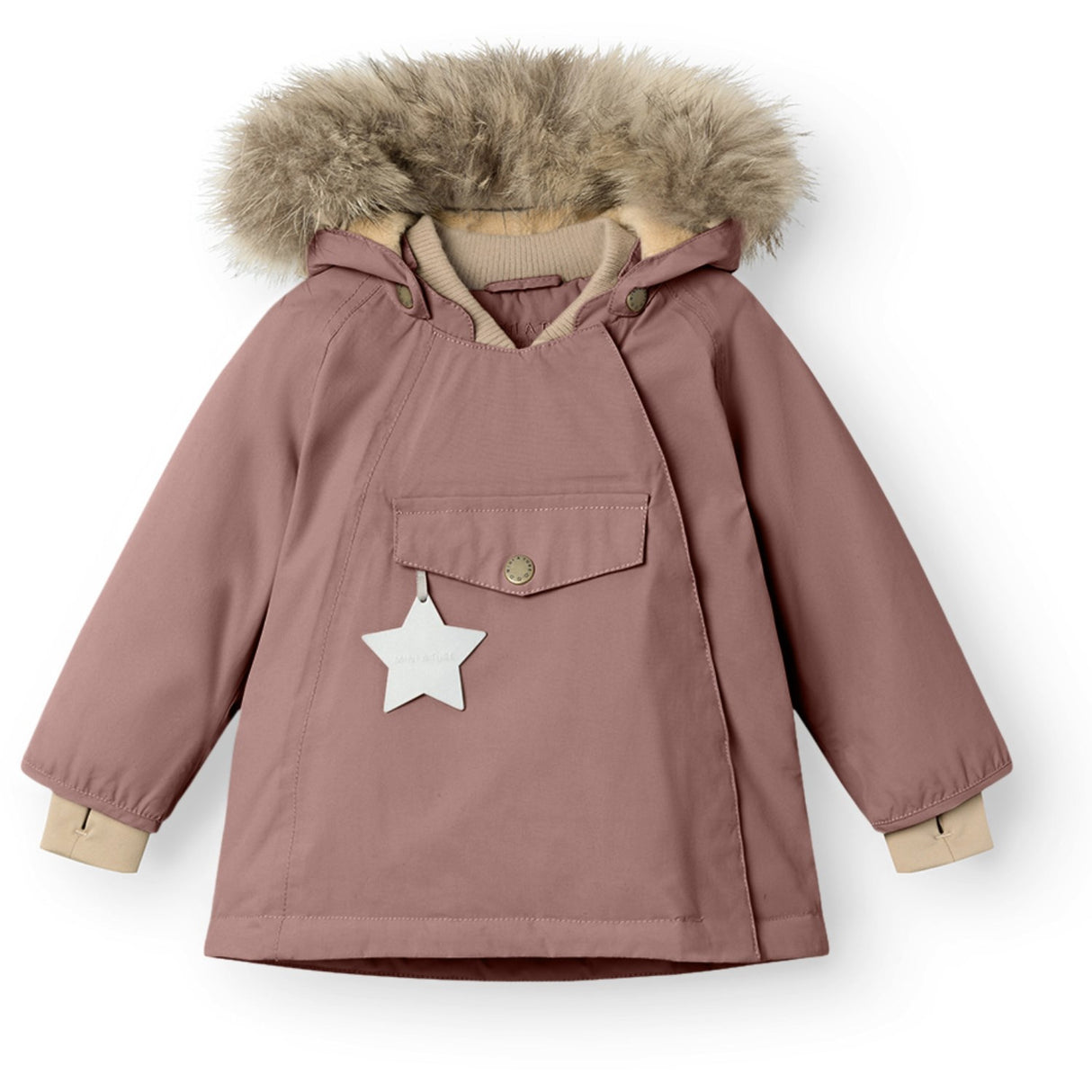 Mini A ture Light plum Wang Fleece Vinterjakke m. Pels