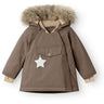 Mini A ture Morel grey Wang Fleece Vinterjakke m. Pels