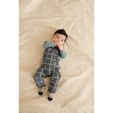 FUB Grey Melange Baby Checked Overalls