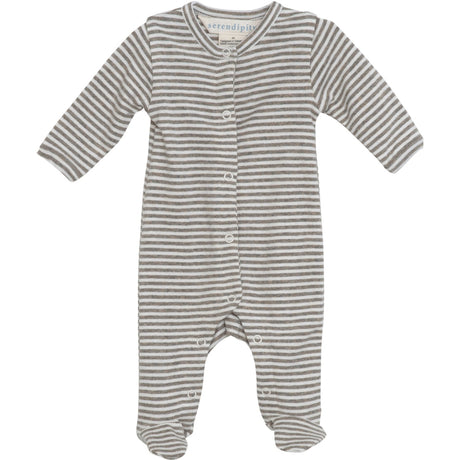 Serendipity Taupe/Offwhite Newborn Dress med Føtter