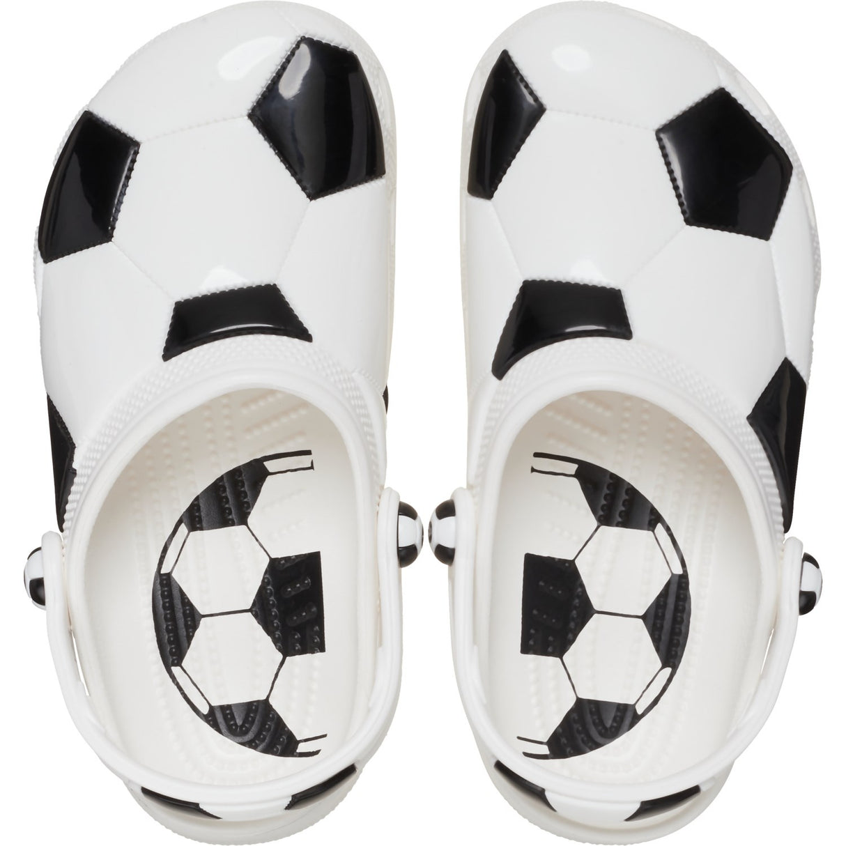 Crocs White/Black Classic Soccer Ball Clog