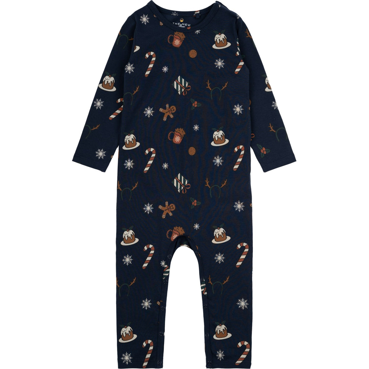 THE NEW Siblings Navy Blazer AOP Holiday jumpsuit