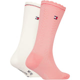 Tommy Hilfiger Soft Pink Kids Sokker 2-pakning 3D Cable