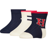 Tommy Hilfiger Navy Baby Sokker 3-Pakning Iconic Gaveeske
