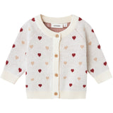 Lil'Atelier Turtledove Saran Knit Cardigan Heart