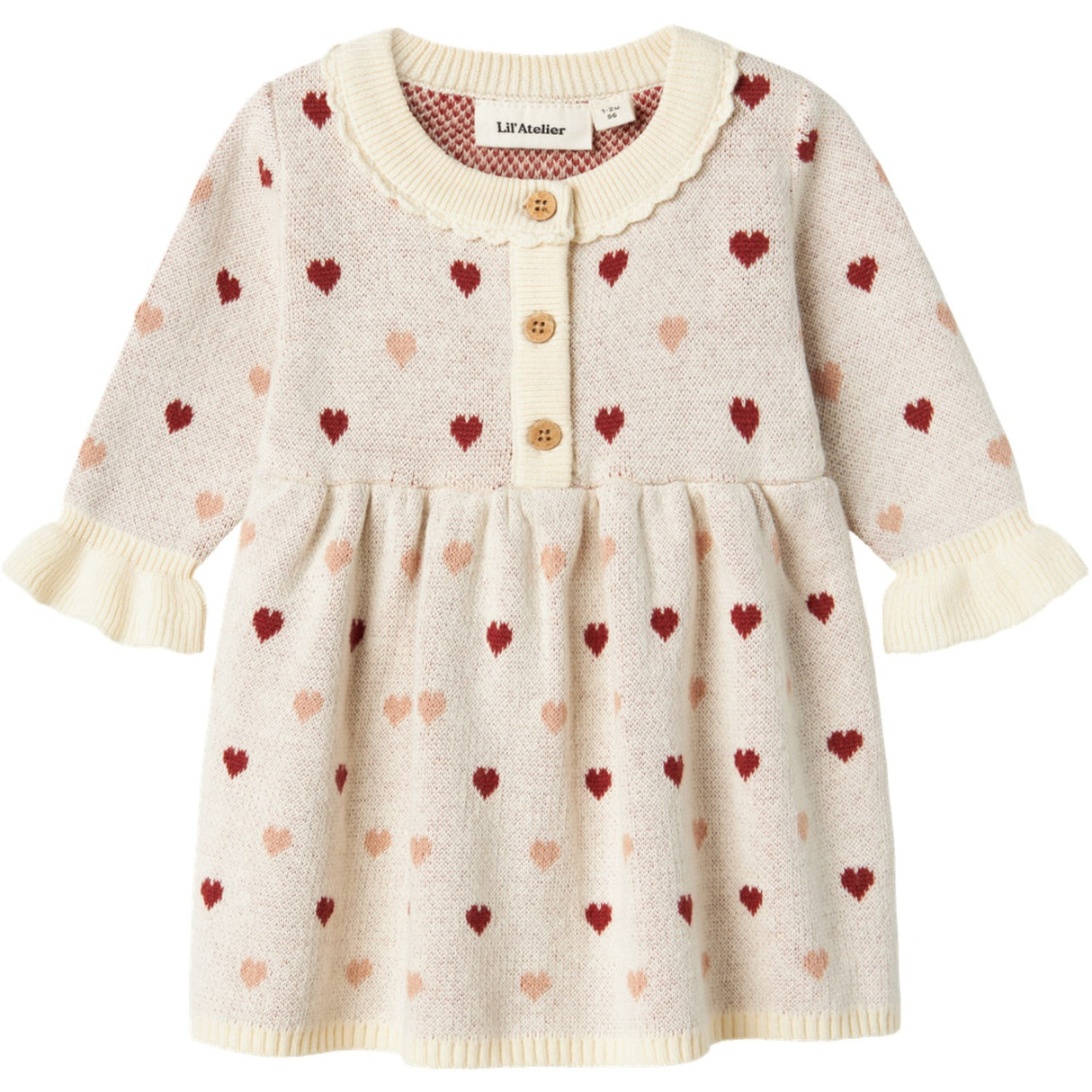 Lil'Atelier Turtledove Saran Knit Dress Heart