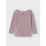 Name It Purple Dove Wang Ull Needle Bluse Med Krage