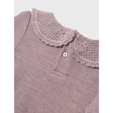 Name It Purple Dove Wang Ull Needle Bluse Med Krage