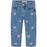 Name It Medium Blue Denim Bows Bella Mom Embroidery Jeans Noos