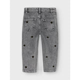 Name It Medium Grey Denim Stars Bella Mom Embroidery Jeans Noos