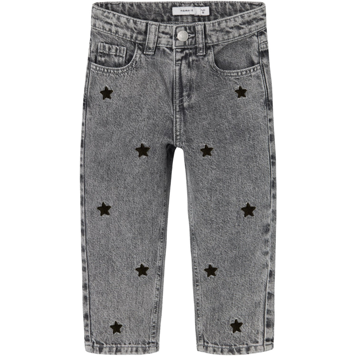 Name It Medium Grey Denim Stars Bella Mom Embroidery Jeans Noos