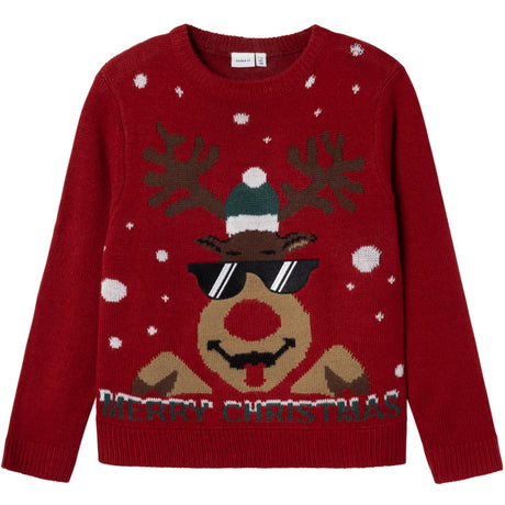 Name It Jester Red Reindeer Rajulle Strikk Bluse