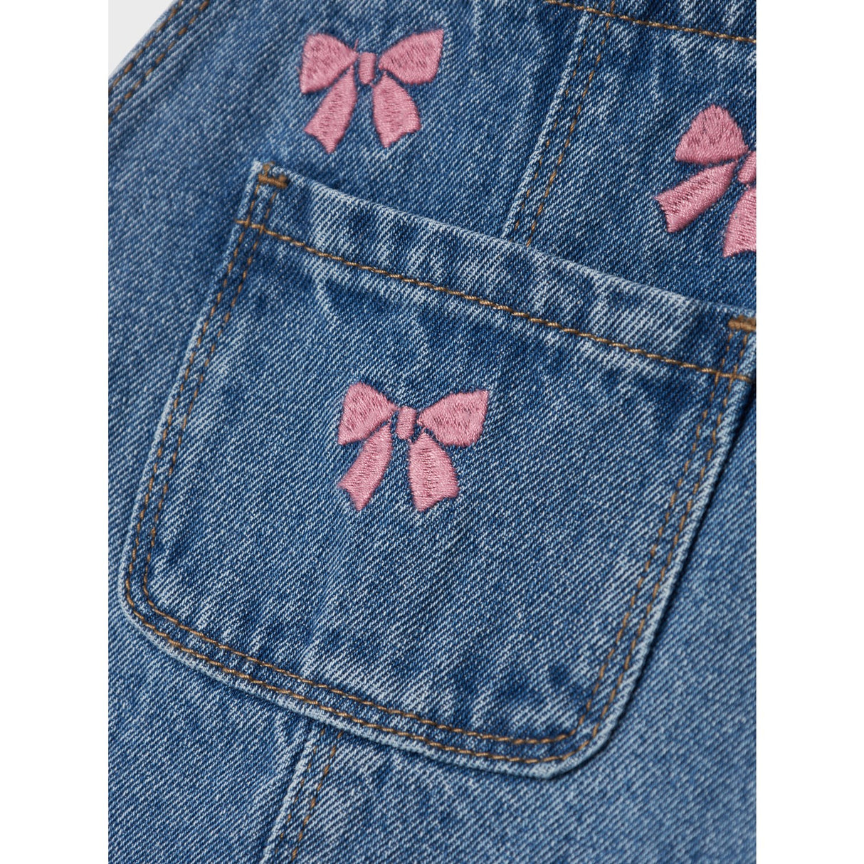 Name It Medium Blue Denim Conny Embroidery Denim Spencer Kjole